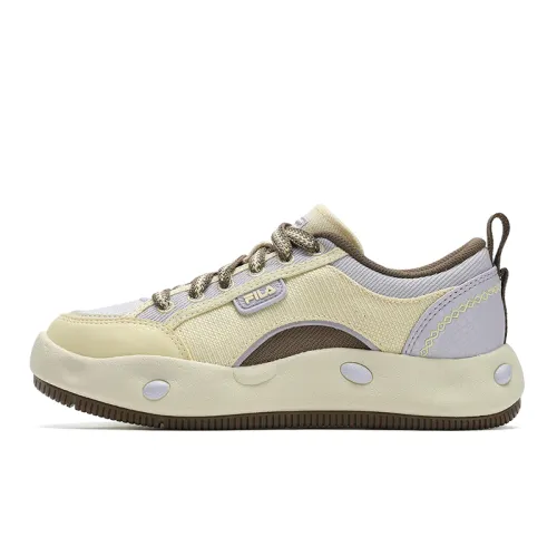 FILA COOKIES EC Cookie Shoes Lightweight Low top Canvas Shoes Women's Custard Purple