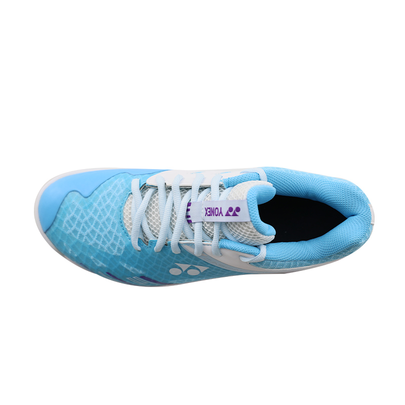 YONEX Textile, Synthetic Leather Comfortable Round Toe Low top Badminton Shoes Men’s Light Gray Blue White