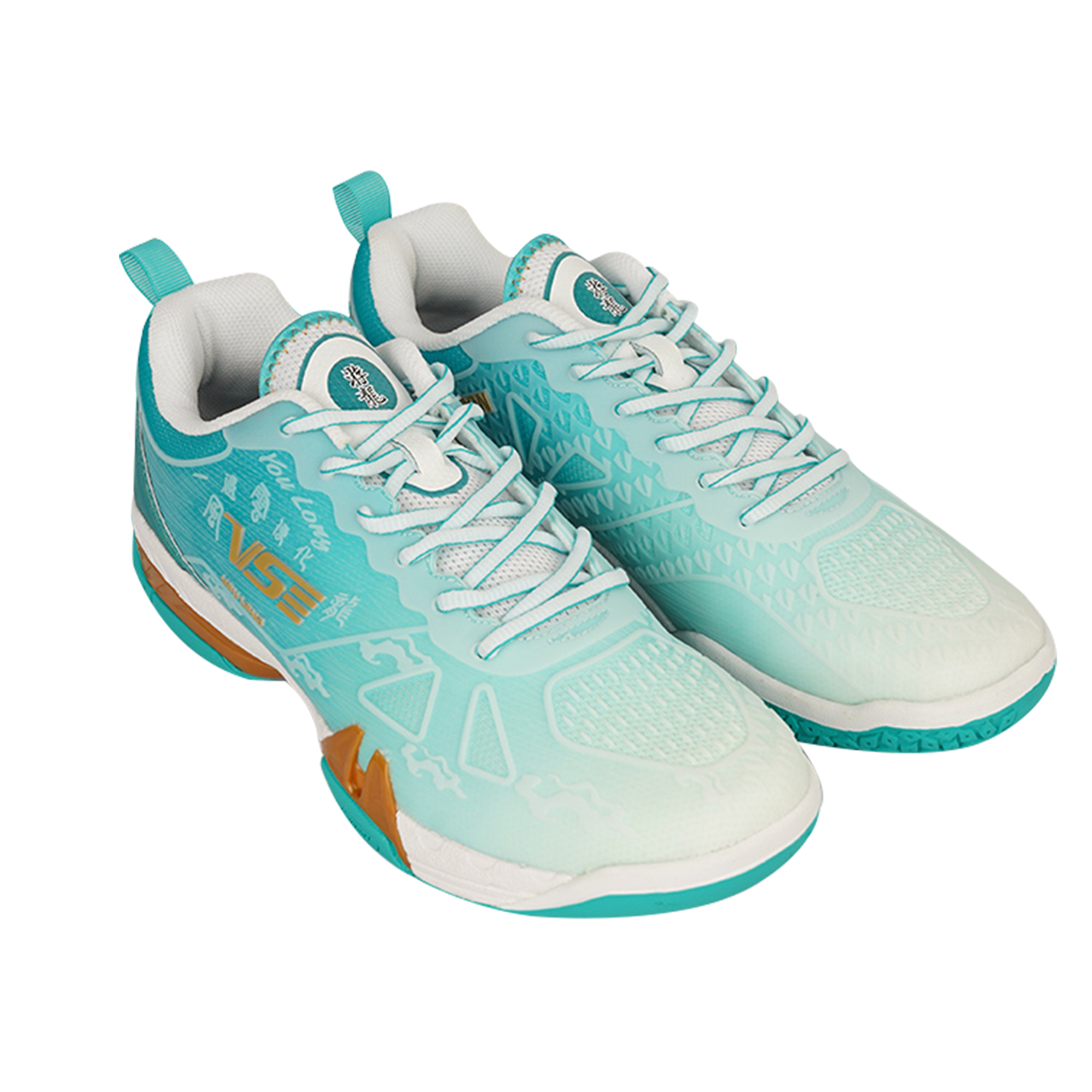 Venson Snake Shoes Coverage Abrasion Resistant Coverage Abrasion Resistant Low top Badminton Shoes Unisex Cyan Bird