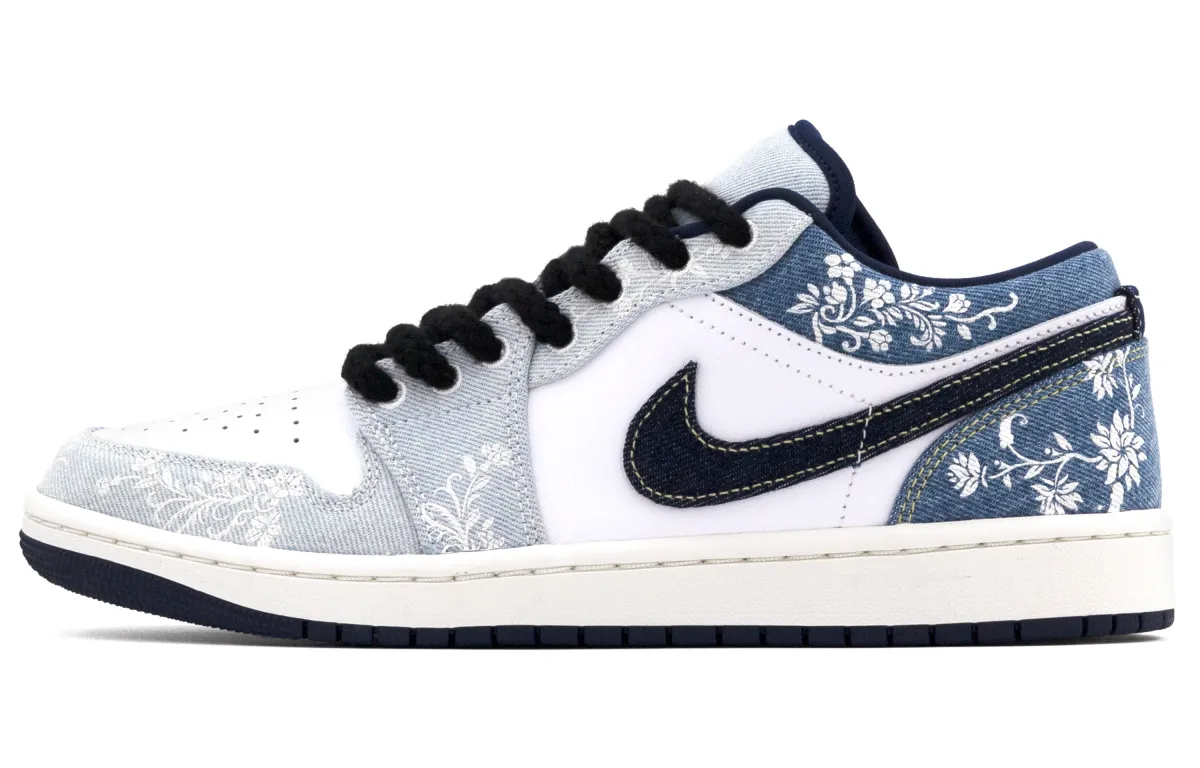 Jordan Air Jordan 1 Low top Vintage Basketball Shoes Men's White Blue