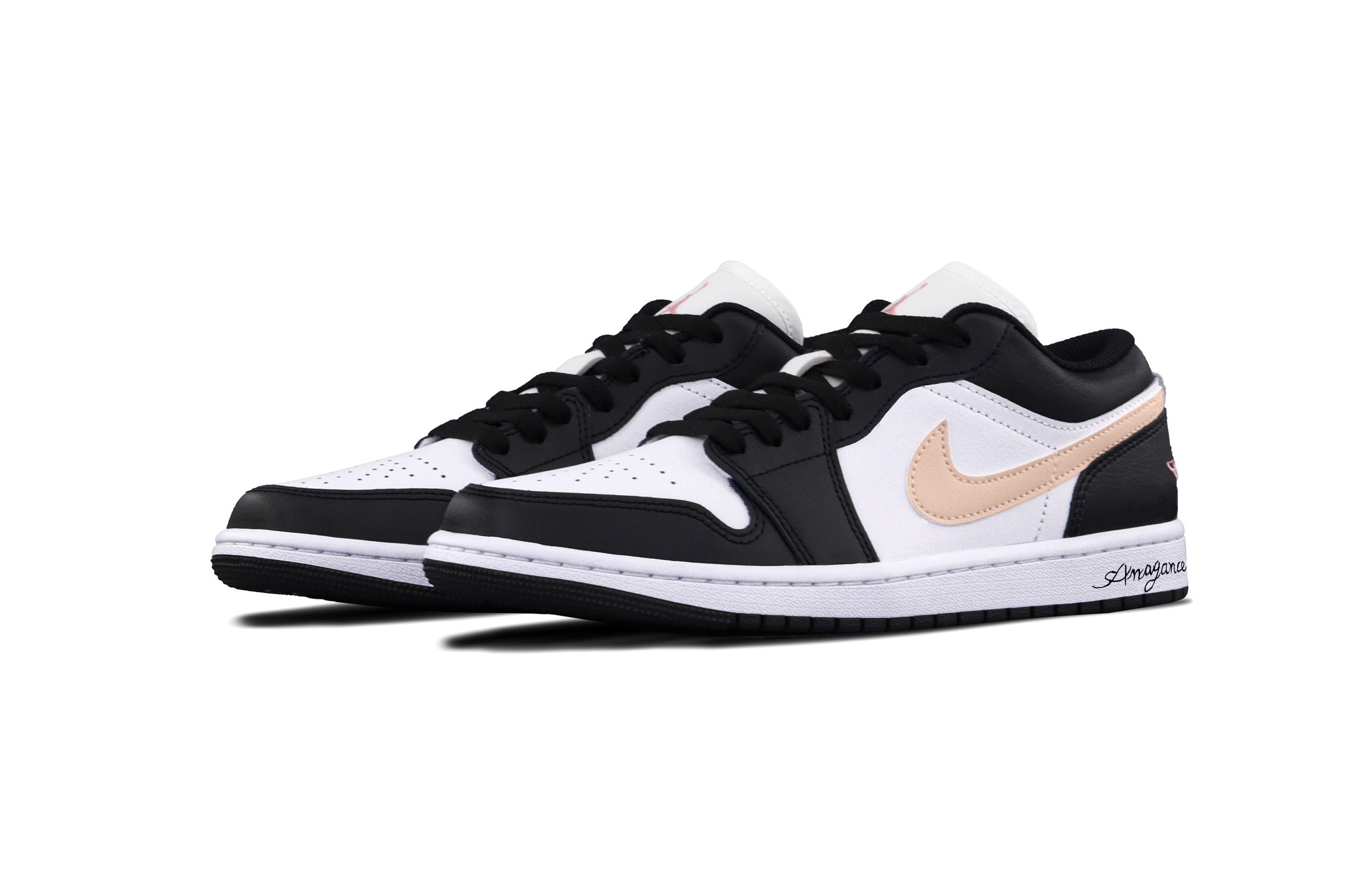 Jordan Air Jordan 1 Vintage Basketball Shoes Unisex Low Top Black/Pink