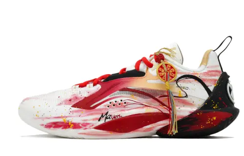 Li Ning Speed 10 Low top Full Length Carbon Plate Basketball Shoes Men's White Red Black