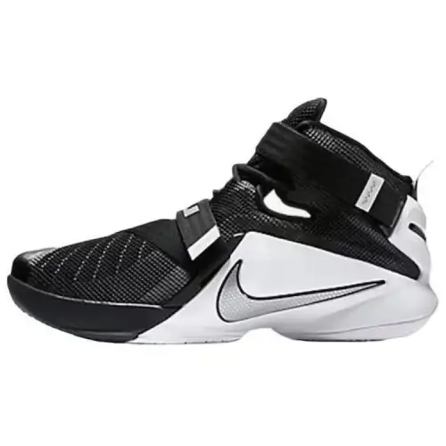 Nike Zoom soldier 9 LeBron Soldier 9 Team round toe comfortable non-slip low-top basketball shoes men's black and white