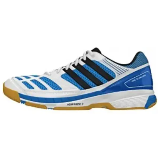 Adidas Bt Feather Cushioning, Wear Resistant Low top Badminton Shoes Unisex Blue White