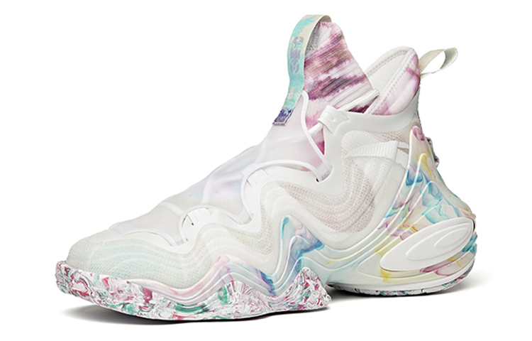 Anta Star Free Slip Resistant Abrasion Resistant High top Basketball Shoes Men’s White Purple Red
