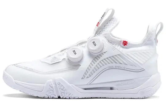 Li Ning Saga MAX Professional Slip Resistant Abrasion Resistant Low top Badminton Shoes Unisex White