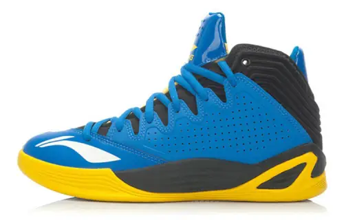 Li Ning Breathable High top Basketball Shoes Men's Black Blue