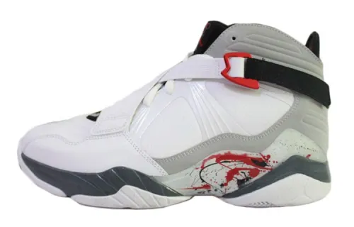 Jordan Air Jordan 8 Synthetic Leather Slip Resistant And Abrasion Resistant Coverage Mid top Vintage Basketball Shoes