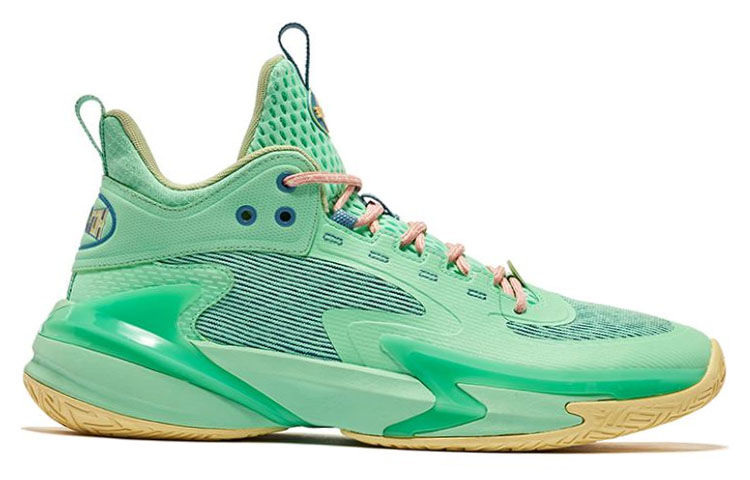 QIAODAN Sharp 6.0 Cushioning Slip Resistant Abrasion Resistant Rebound Low top Basketball Shoes Men’s Green