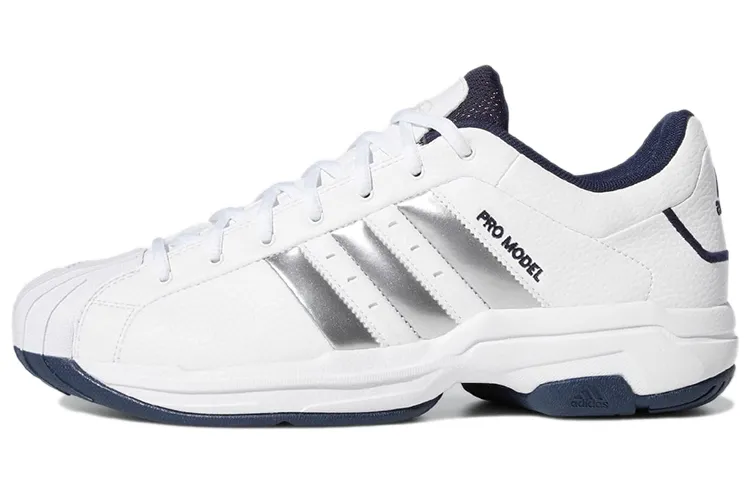 Adidas Pro Model 2G Low 'White Silver Metallic Navy'