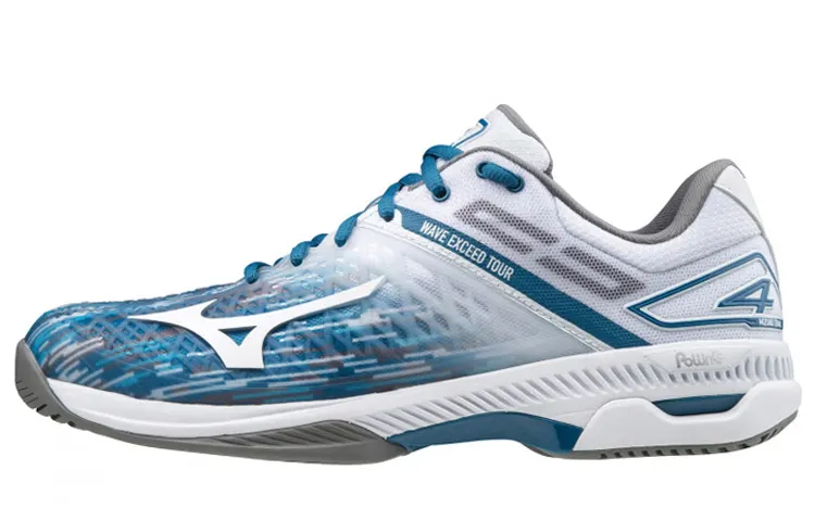 Mizuno Wave Exceed Tour 4 Ac Cushioning Slip Resistant Abrasion Resistant Low top Tennis Shoes Blue White