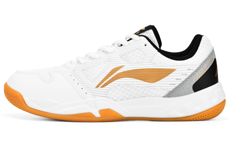 Li Ning Light Feather Abrasion Resistant Breathable Low top Badminton Shoes Unisex White Gold