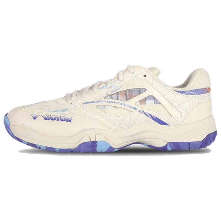 VICTOR Comfortable And Trendy Abrasion Resistant Breathable Low top Badminton Shoes Unisex Beige Purple