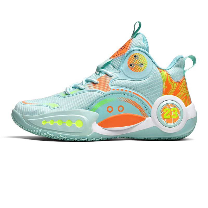 BIANSULONG Cushioning Slip Resistant Abrasion Resistant Low top Basketball Shoes Unisex Aqua