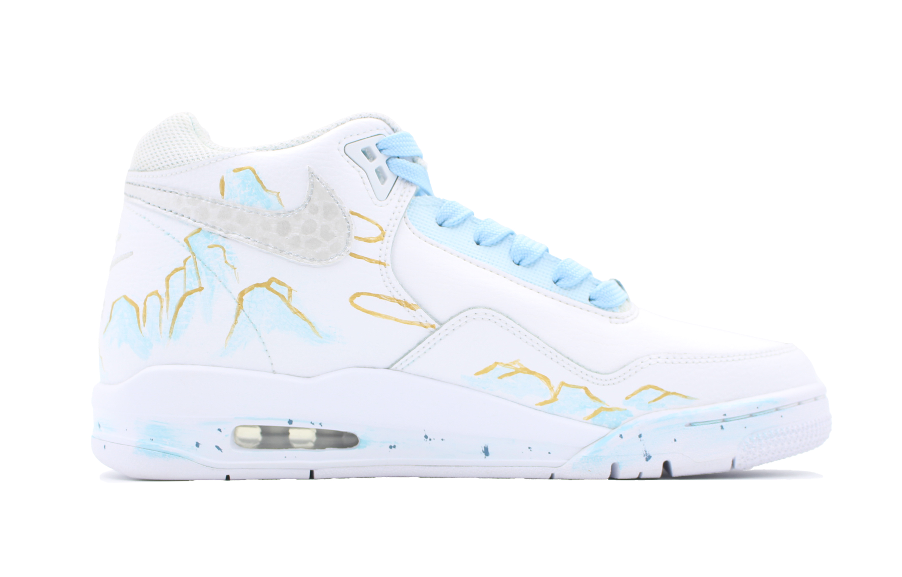 Nike Flight Legacy Layered Emerald And Golden Years Synthetic Leather Slip Resistant Abrasion Resistant Mid top