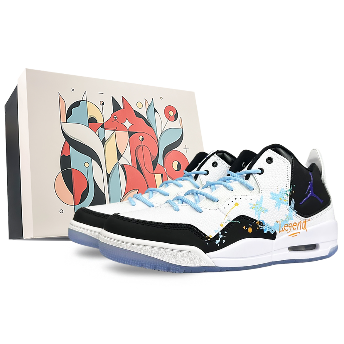 Jordan Courtside 23 Slip Resistant Slip Resistant Mid top Vintage Basketball Shoes Unisex Black White