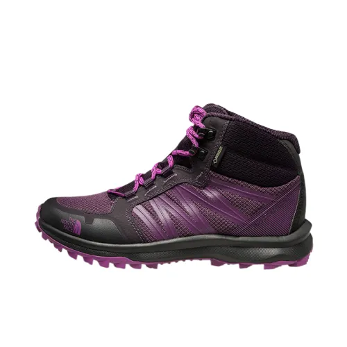 THE NORTH FACE GORE TEX Mesh Slip Resistant, Waterproof, And Breathable Grip Mid top Hiking Shoes Women's Gray Purple