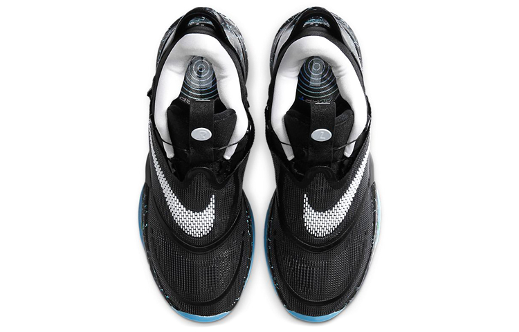 Мужские кроссовки Nike Adapt bb 2.0 GC (черно-бело-синие) — фото 4