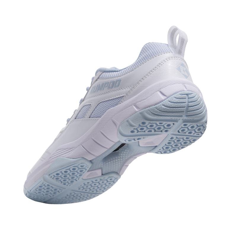 KUMPOO Cushioning Breathable Support Low top Badminton Shoes Unisex White Light Blue