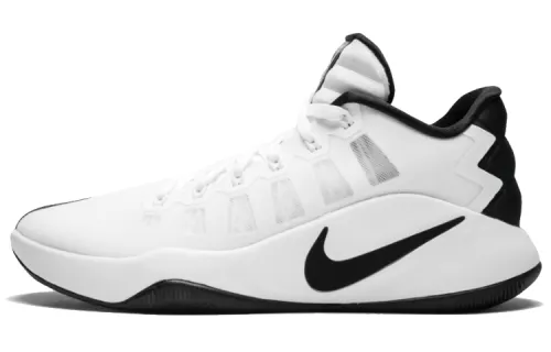 Nike Hyperdunk 2016 Low round toe lace-up, shock-absorbing, non-slip, lightweight and rebound, low-top basketball shoes, men's style, white and black, 2016 version