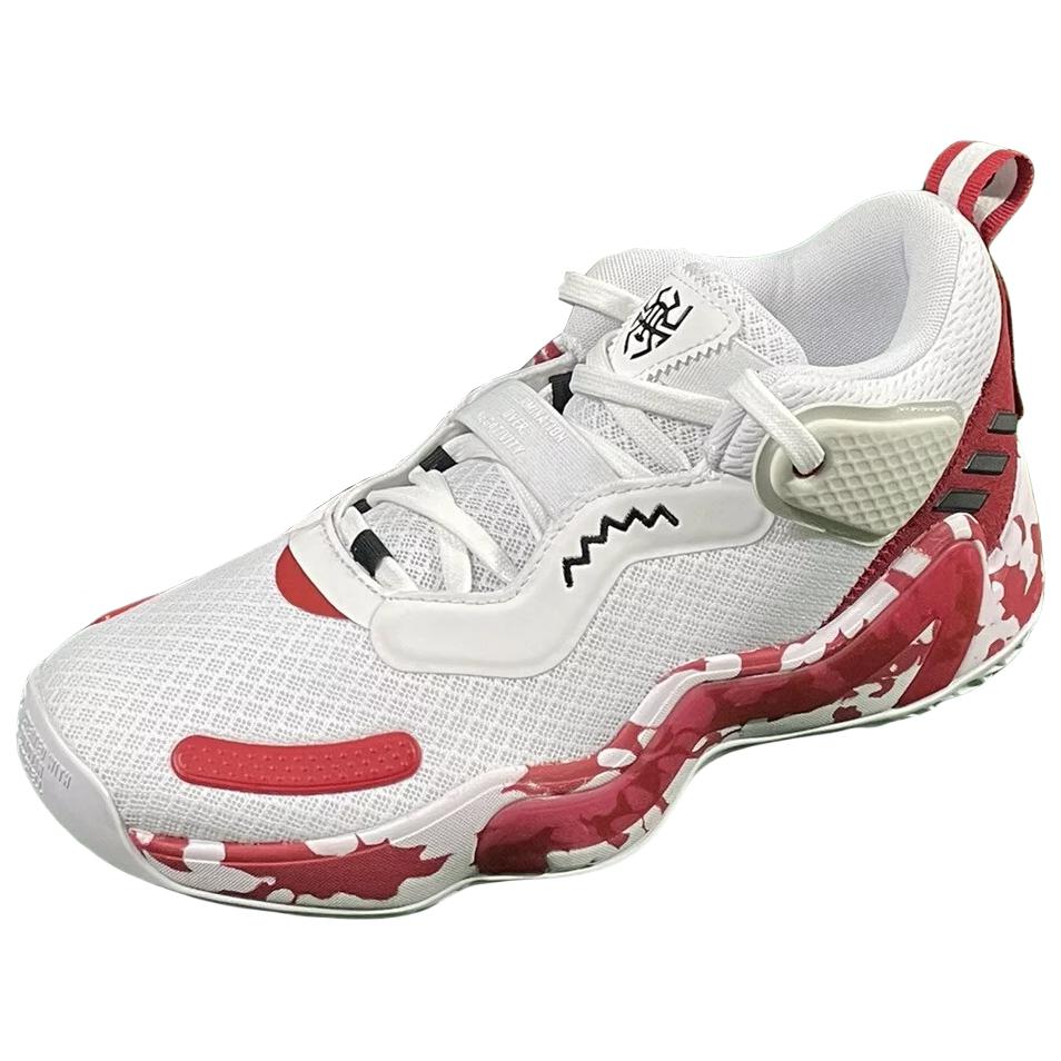 Adidas Donovan Mitchell Slip Resistant Abrasion Resistant Low top Basketball Shoes Men's White Red