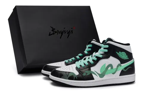 Jordan Air Jordan 1 Abrasion Resistant Breathable Abrasion Resistant Breathable Mid top Vintage Basketball Shoes Unisex