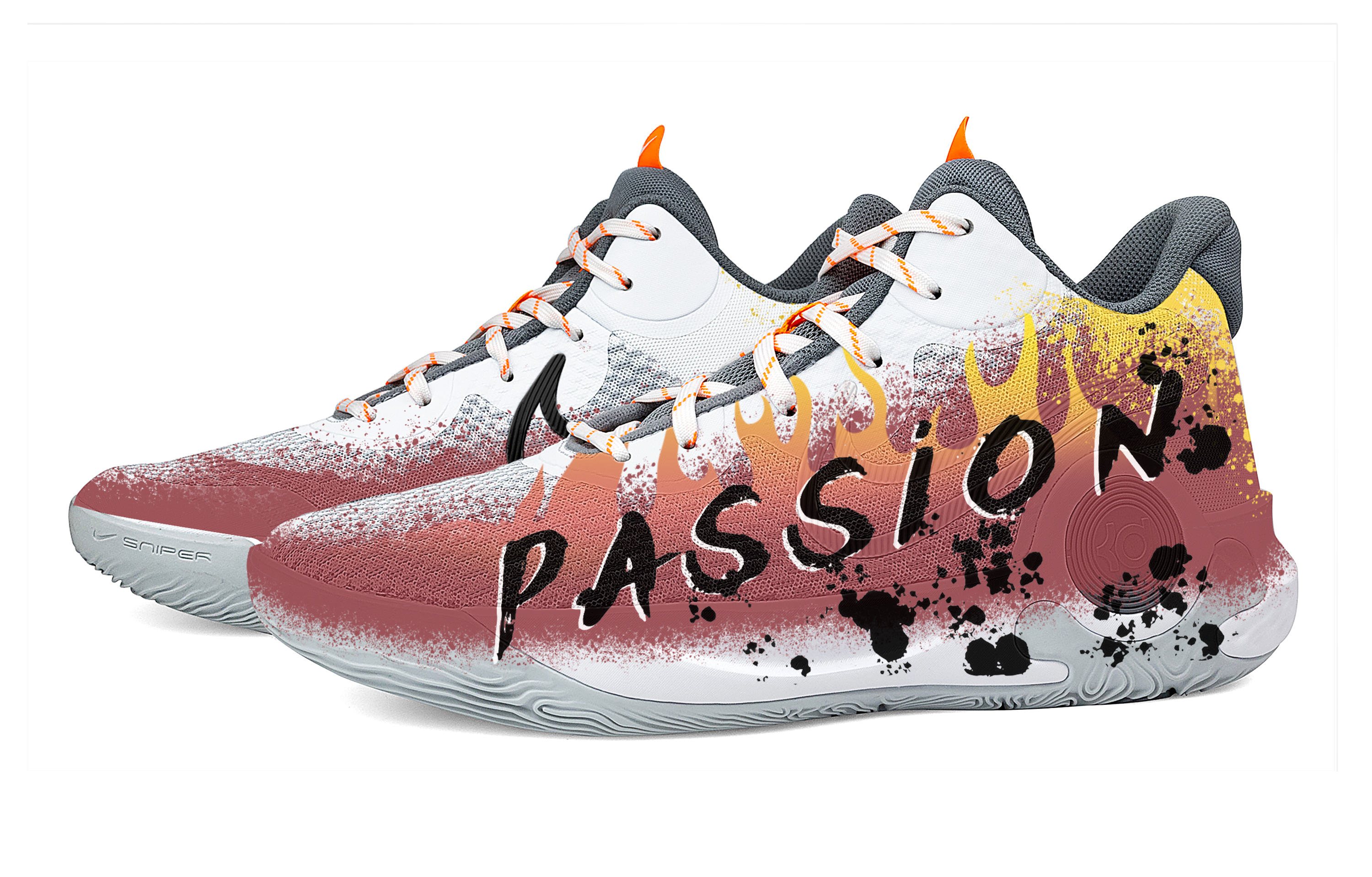 Nike KD Trey 5 IX Passion Flame Slip Resistant Abrasion Resistant Mid top Basketball Shoes Unisex Black White