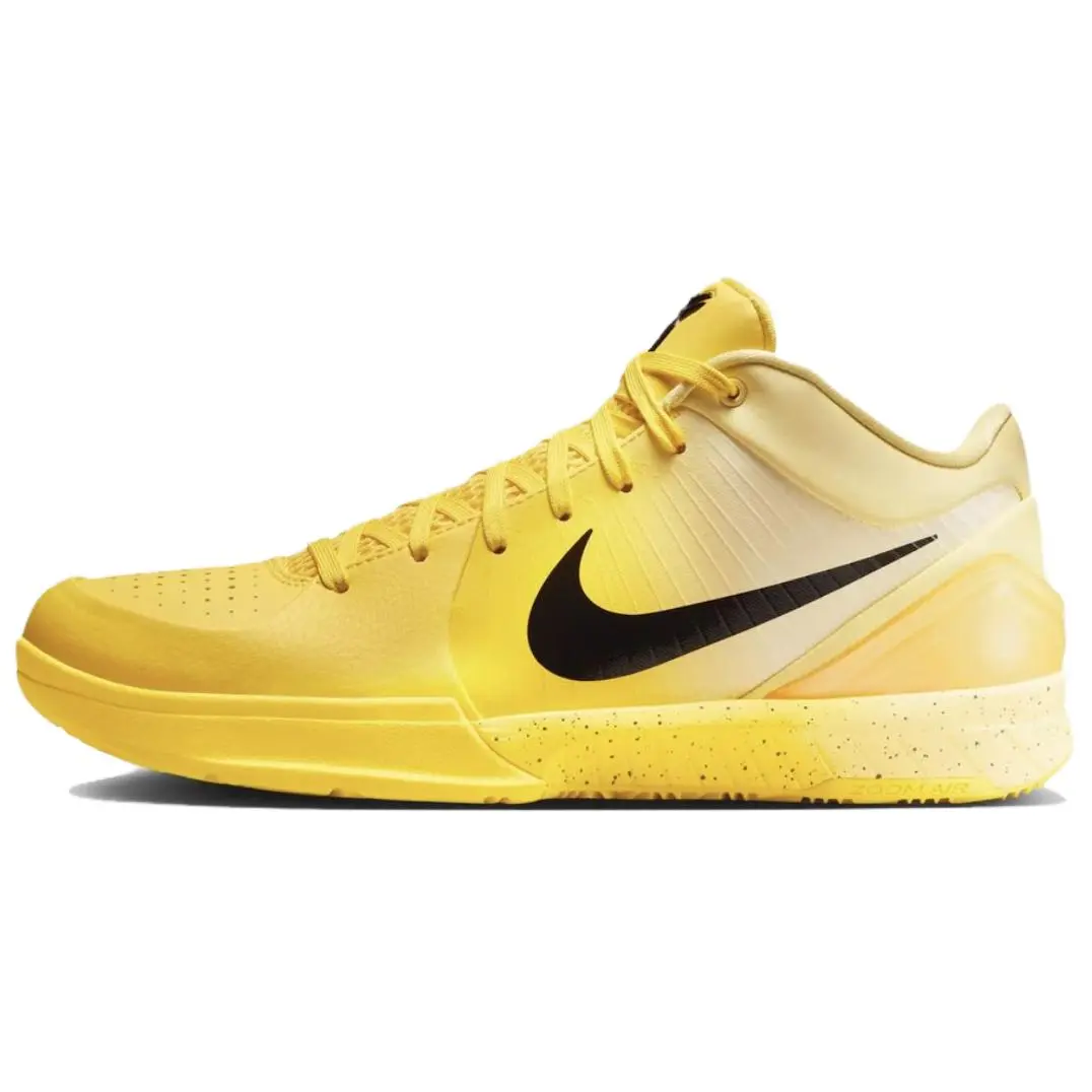 Nike Zoom Kobe 4 Slip Resistant Abrasion Resistant Low top Basketball Shoes Men's Yellow