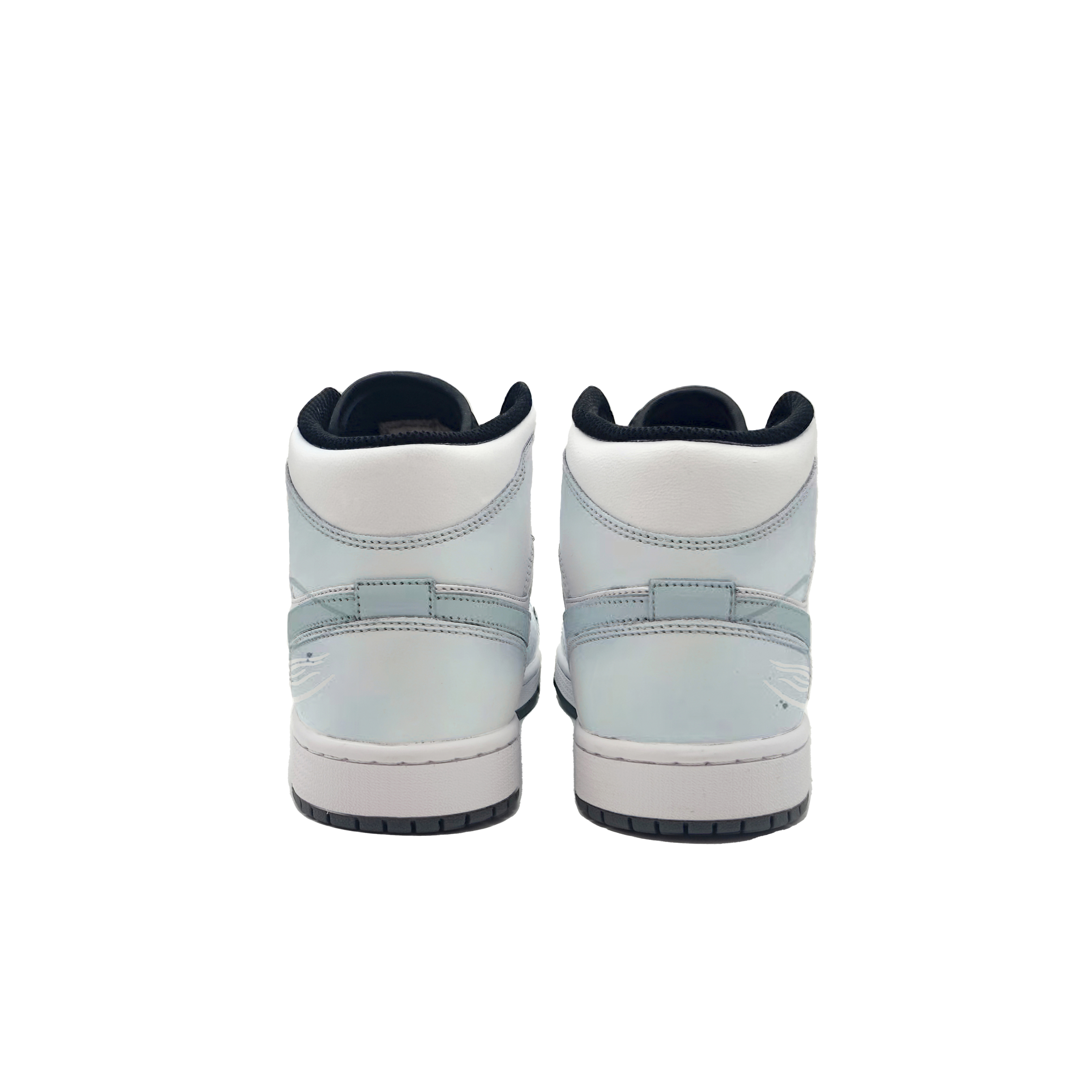 Jordan Air Jordan 1 Empty Mountain Mist, Dark Cyan Abrasion Resistant Mid top Vintage Basketball Shoes Unisex Cyan