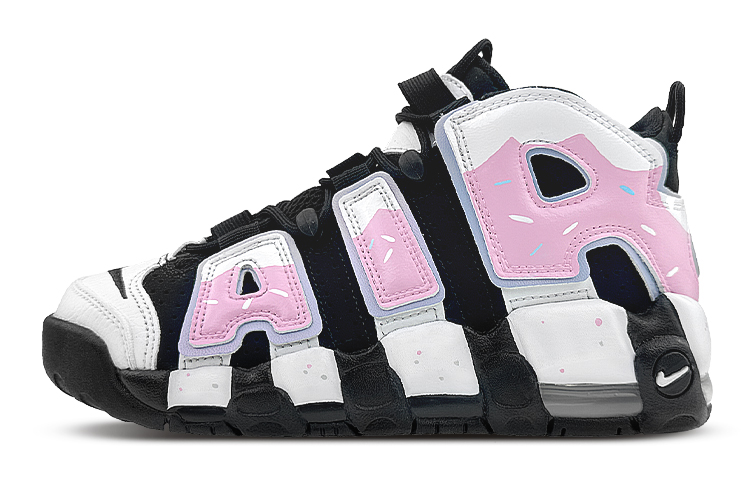 Nike Air More Uptempo Mid top Vintage Basketball Shoes GS Black Pink
