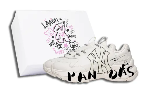 MLB Big Ball Chunky Think About Panda Slip Resistant Slip Resistant Low top Chunky Sneakers Unisex Black White