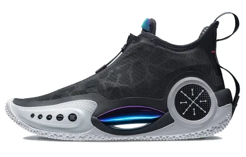 LiNing Wade's Way 9 Newborn Shock Absorbing Anti-Slip Wear-Resistant Mid-top Basketball Shoes Men's and Women's Same Style Black and White