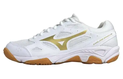 Mizuno Cyclone Speed 1 CN Slip Resistant, Abrasion Resistant, Breathable Low top Training Shoes Unisex White Gold
