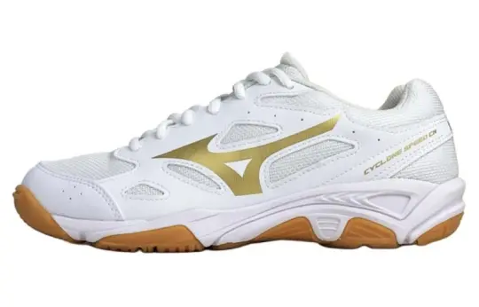 Mizuno Cyclone Speed 1 CN Slip Resistant, Abrasion Resistant, Breathable Low top Training Shoes Unisex White Gold
