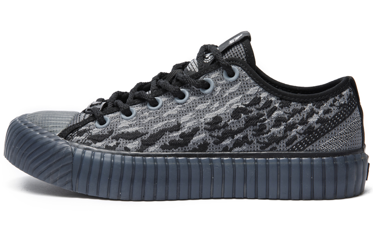 Kappa Sports Fashion Apparel Collection, Stitching Low top Canvas Shoes Unisex Black Gray