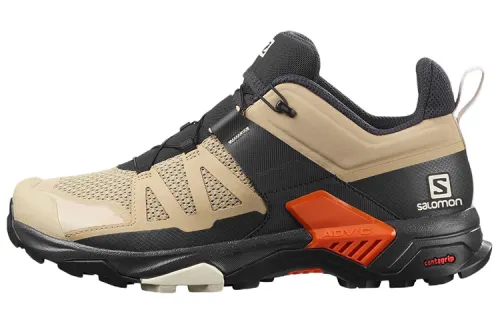 SALOMON X Ultra 4 Mountaineering & Hiking Shoes Men's Low Top Beige/Black/Orange
