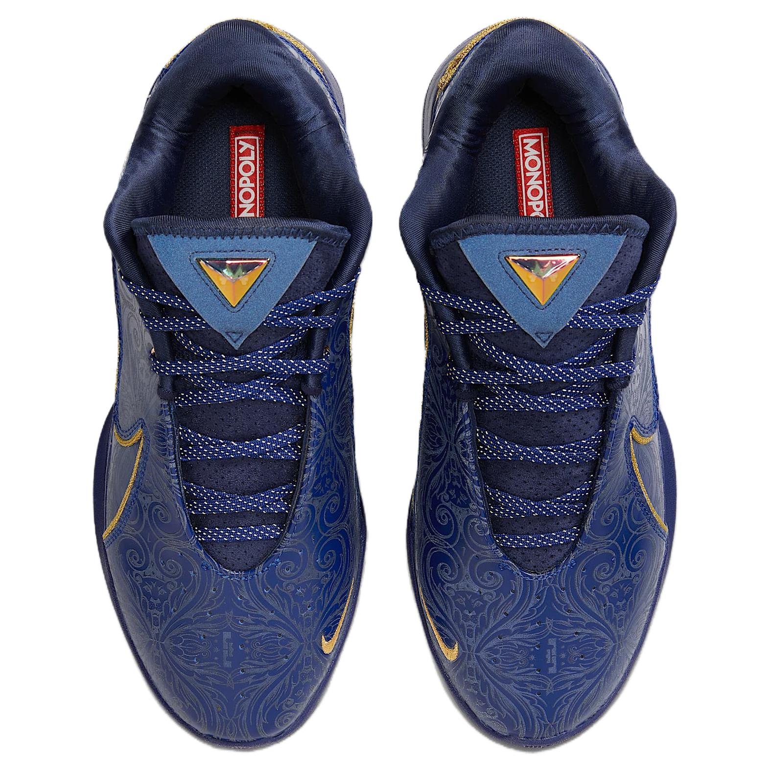 Monopoly x Nike LeBron 22 Slip Resistant Abrasion Resistant Low top Basketball Shoes Unisex Blue
