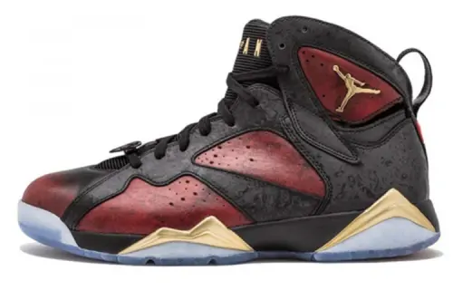 Jordan Air Jordan 7 Retro Doernbecher Non-slip Lightweight High Top Retro Basketball Shoes Women's Black Red 2016 Edition