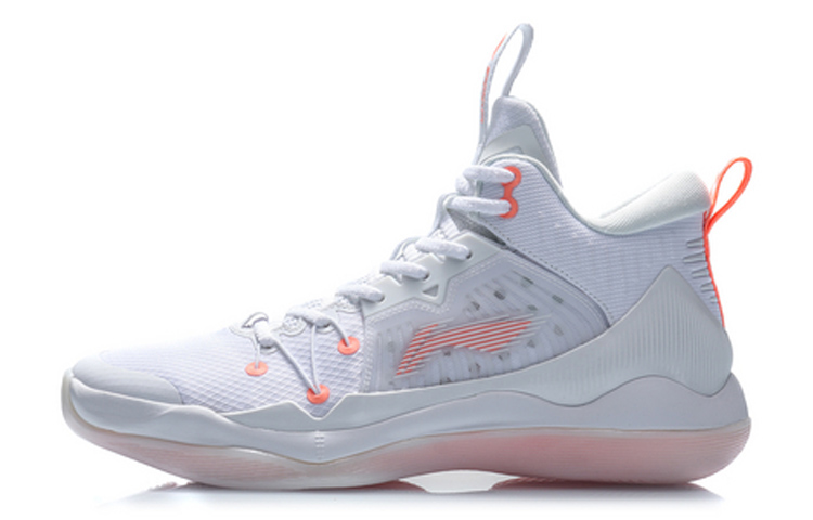 Li Ning Pu Lightweight, Wear resistant, And Non slip Mid top Performance Basketball Shoes Men’s White