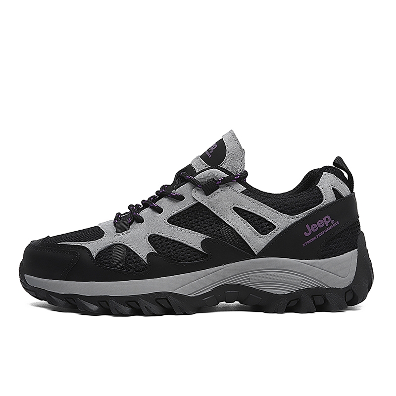 Jeep Athleisure Abrasion Resistant Breathable Low top Mountaineering Shoes Women’s Black Purple