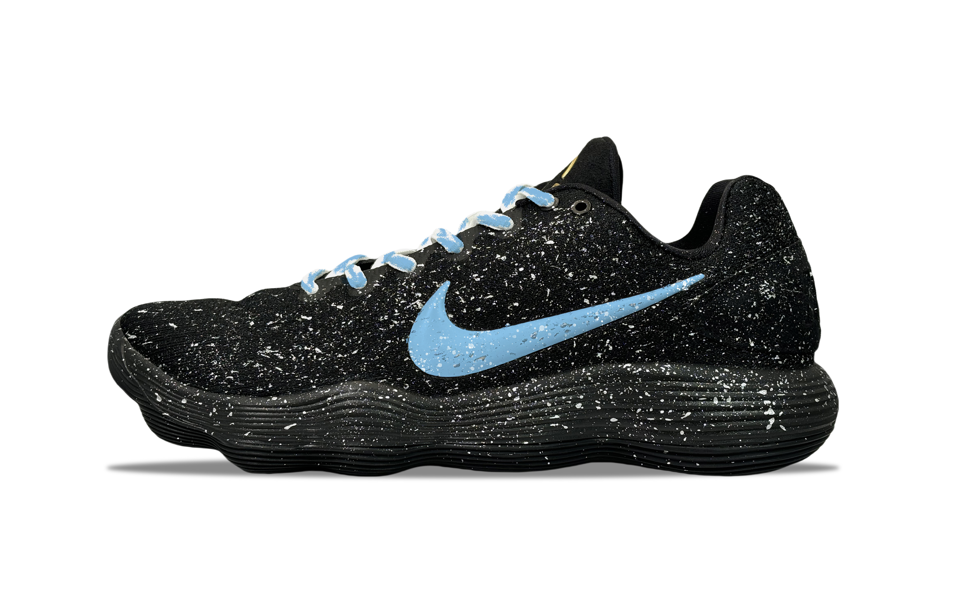 Nike Hyperdunk 2017 YDCC Crushed Star Waves Baby’s Breath Abrasion Resistant Low top Basketball Shoes Unisex Black Blue
