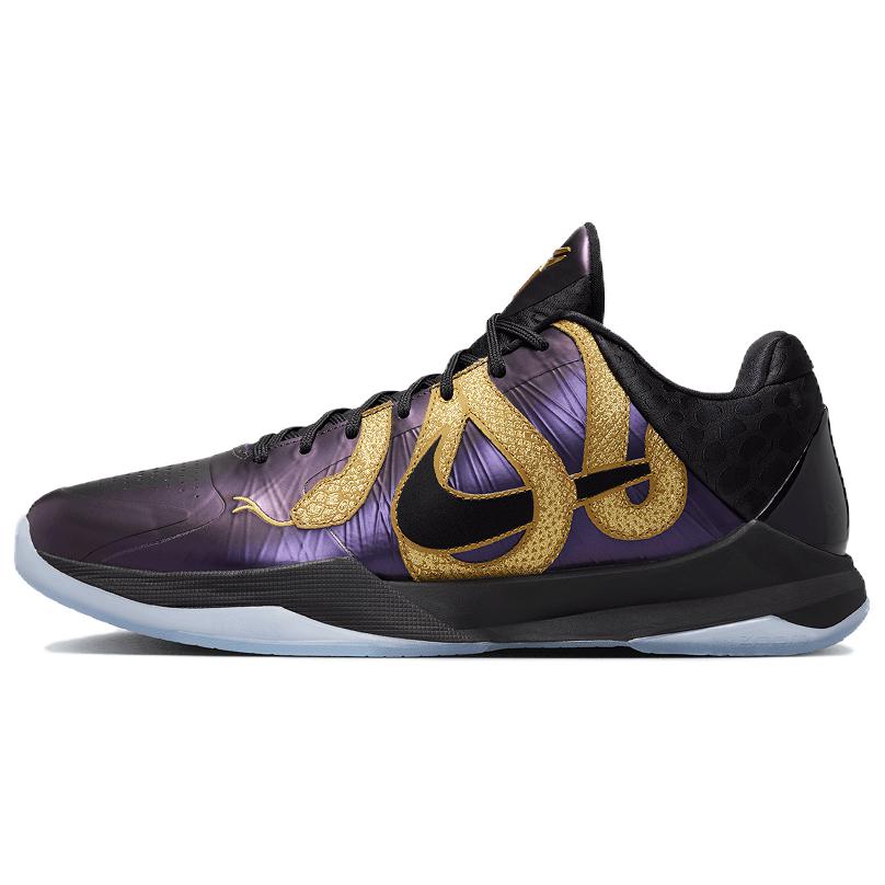 Nike Zoom Kobe 5 Protro Year of the Mamba Limited Edition for the Year of the Snake Fashionable and comfortable Non-slip and wear-resistant Low-top basketball shoes Uniform for men and women Black purple gold