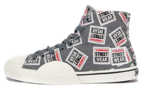 Vision Street Wear 80's Canvas Hi Slip Resistant, Abrasion Resistant, Lightweight High top Canvas Shoes Unisex Silver