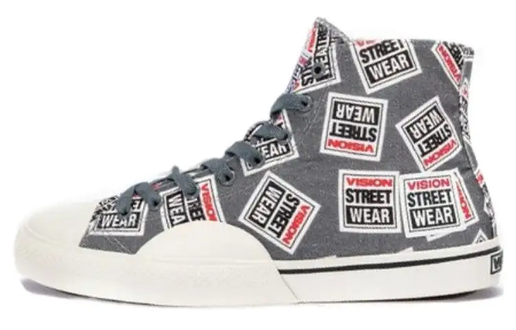 Vision Street Wear 80's Canvas Hi Slip Resistant, Abrasion Resistant, Lightweight High top Canvas Shoes Unisex Silver