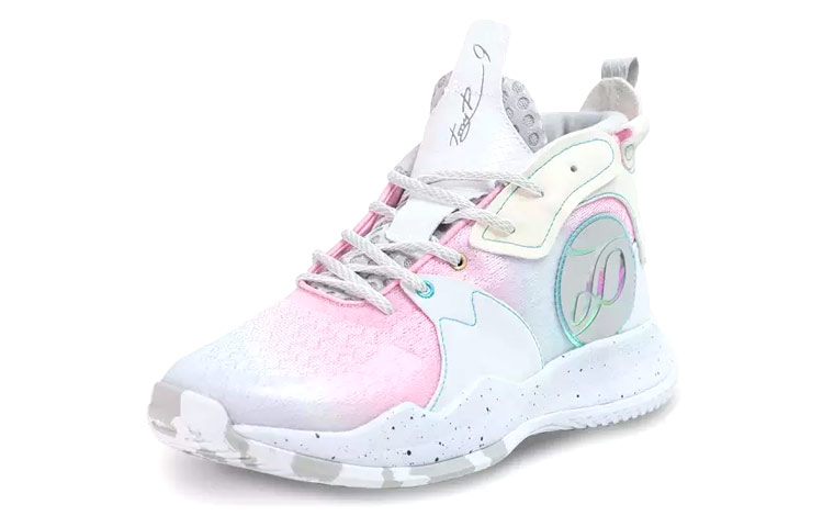 PEAK Tony Parker 1 Slip Resistant Abrasion Resistant Mid top Basketball Shoes Men’s White Pink