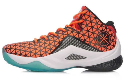 Li Ning All In Team 4 Basketball Shoes Unisex Mid Top Black/Orange