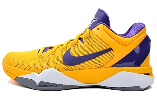 Nike Zoom Kobe 7 System X Kobe 7 Low Top Practical Basketball Shoes Men's Purple Gold Mandarin Duck
