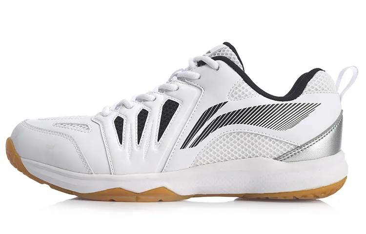 Li Ning Ace Cushioning Slip Resistant Abrasion Resistant Breathable Low top Badminton Shoes Men's White