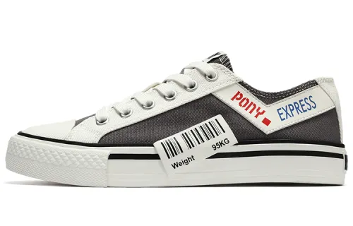 Pony Shooter Abrasion Resistant Low top Canvas Shoes Unisex Gray White