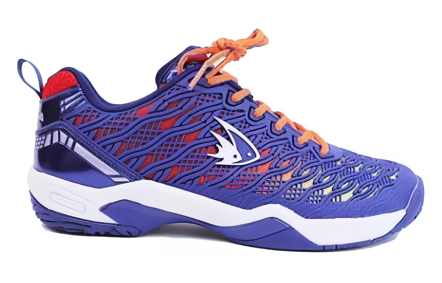 DOUBLEFISH Slip Resistant Abrasion Resistant Low top Badminton Shoes Unisex Blue